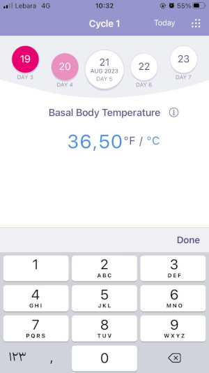 Femm App - Eintragung der Basaltemperatur