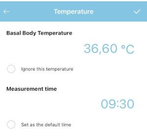 Temperatur eintragen - Ovufriend App © https://ovufriend.com/